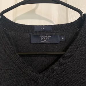 JCrew Men Merino Wool Sweater, Charcoal Gray, Medium